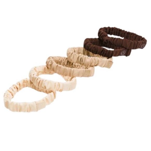 Lululemon Skinny Scrunchies 6 Pack Java/Java/Gleam/Gleam/Pale Linen/Pale Linen - Picture 3 of 9